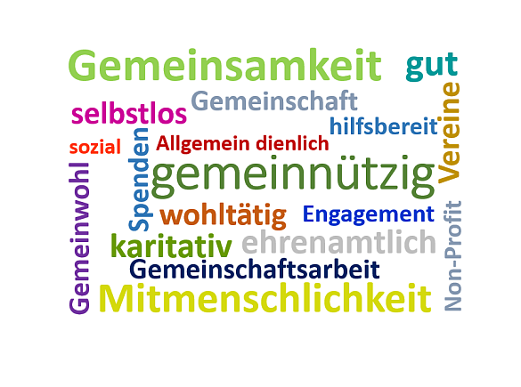 Grafik zeigt Synonyme für Gemeinnützigkeit