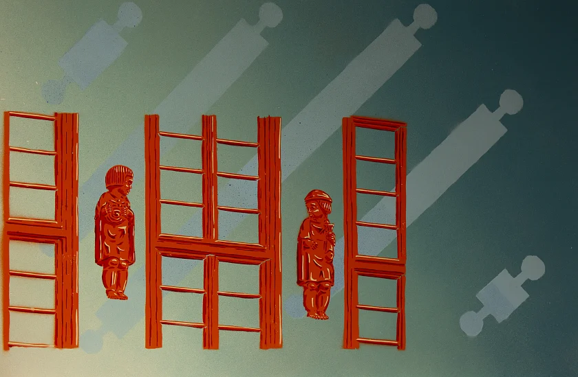 Figuren an der Fassade - Werk von Ahmad Abuzaher