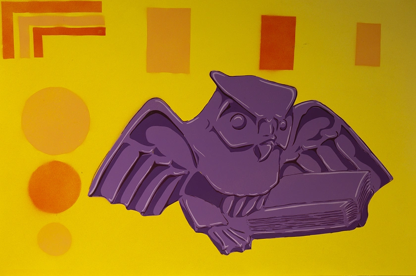 Lesende Eule - Werk von Janina Paul