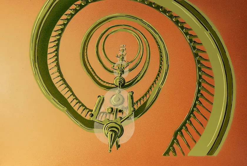 Lampe und Treppengeländer Rundtreppenhaus - Siko Ortner