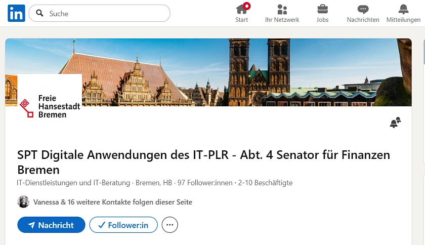 Ansicht des Linked-In-Kopfbildes